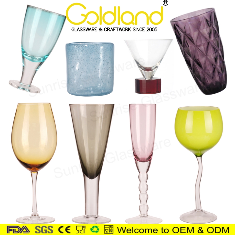custom colored glass cups