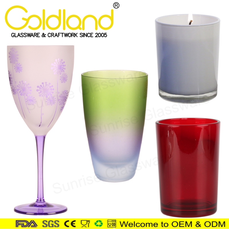 custom spray colorful glass cups